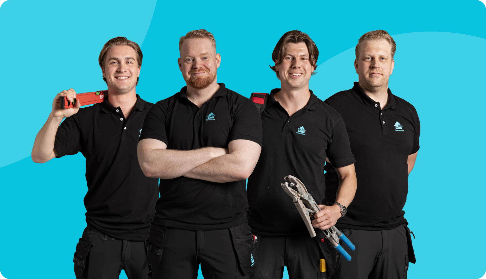 Smilende rørlegger team fra Boligrørleggeren